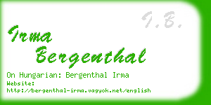 irma bergenthal business card